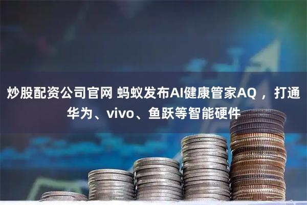 炒股配资公司官网 蚂蚁发布AI健康管家AQ ，打通华为、vivo、鱼跃等智能硬件
