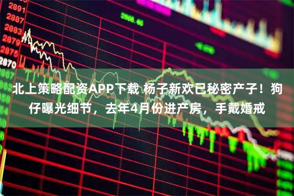 北上策略配资APP下载 杨子新欢已秘密产子!狗仔曝光细节,去年4月份进产房,手戴婚戒